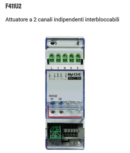 Bticino f411u2 attuatore 2 - attuatore, a