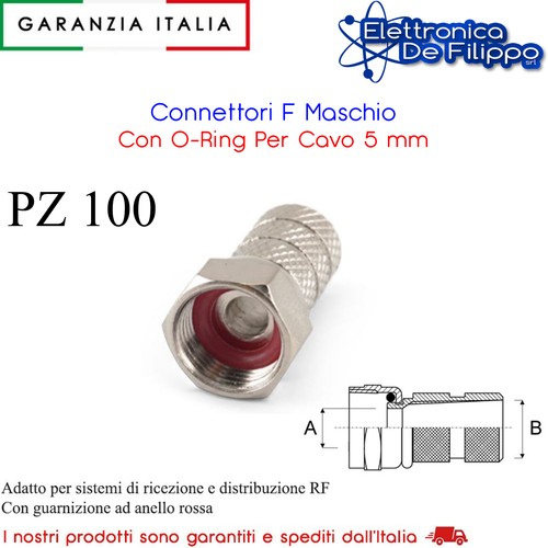 100 connettori maschio con - 100, f