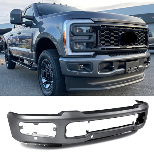 Carbonized gray front bumper - front,